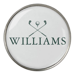 Emerald Green Personalized Name Golf Clubs Ball Marker