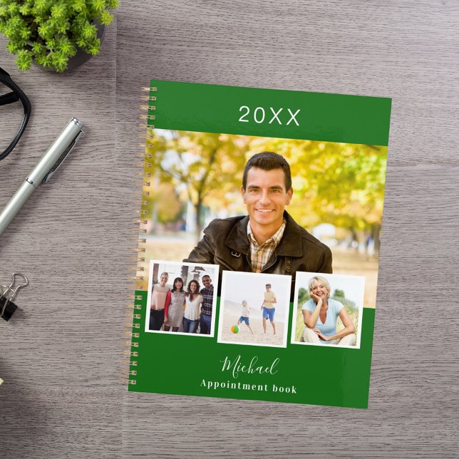 Emerald green photo collage appointments 2026 planner (Creator Uploaded)