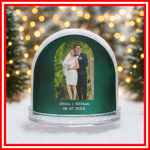 Emerald Green Photo Family Gift Snow Globe