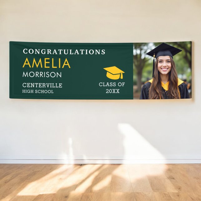 Emerald Green Photo Graduate Class Of Graduation Banner (Creator Uploaded)