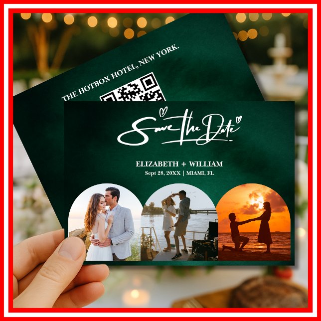 Emerald Green | Photo QR Save Date Save The Date (Creator Uploaded)