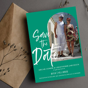 Emerald Green Photo Save the date Invitation