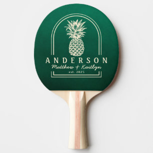 Emerald Green Pineapple Wedding Arch & Name Ping Pong Paddle