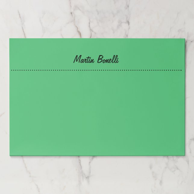 Emerald Green Plain Business Paper Pad (Front)