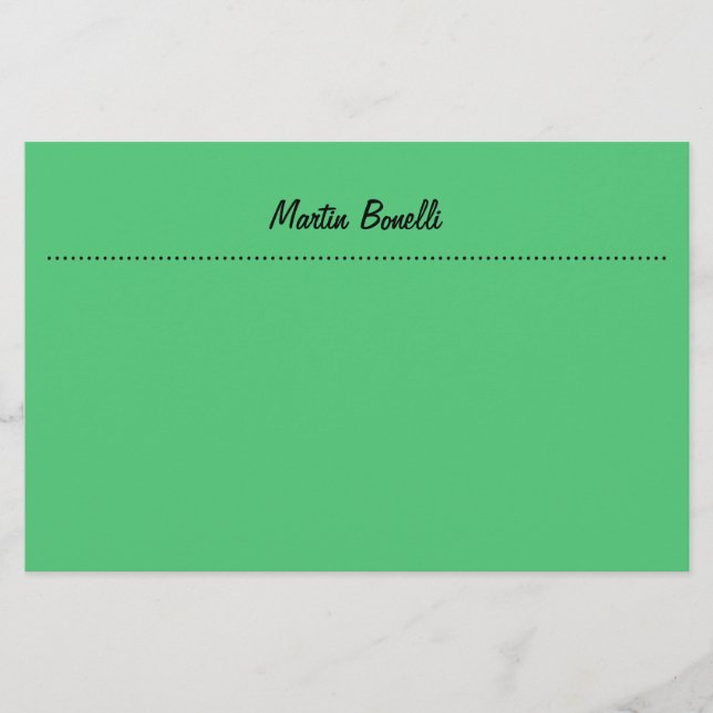 Emerald Green Plain Business Stationery (Front)