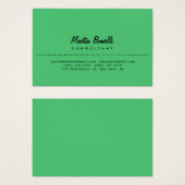Emerald Green Plain Euro Size Profile Card (Front & Back)