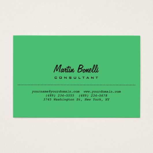 Emerald Green Plain Euro Size Profile Card (Front)