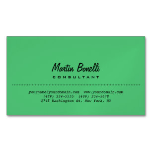 Emerald Green Plain Minimalist Business Card Magnet
