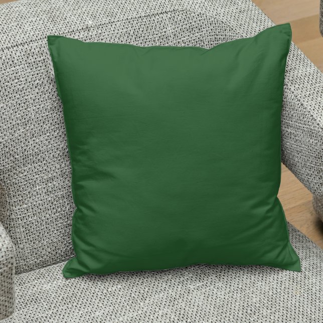 Emerald Green Plain Solid Color Throw Pillow (Orange Plain Solid Color Throw Pillow)