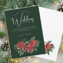 Emerald Green Poinsettia Floral Christmas Wedding