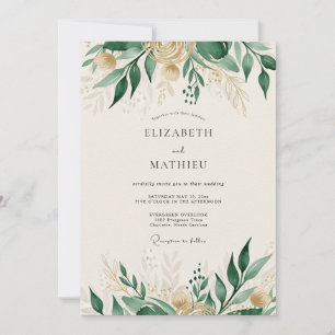 Emerald Green Polished Forest Wedding Invitation