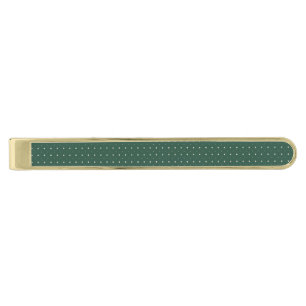Emerald Green Polka Dot Gold Finish Tie Bar