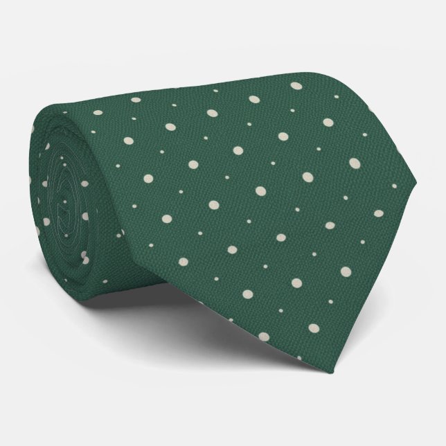 Emerald Green Polka Dot  Neck Tie (Rolled)