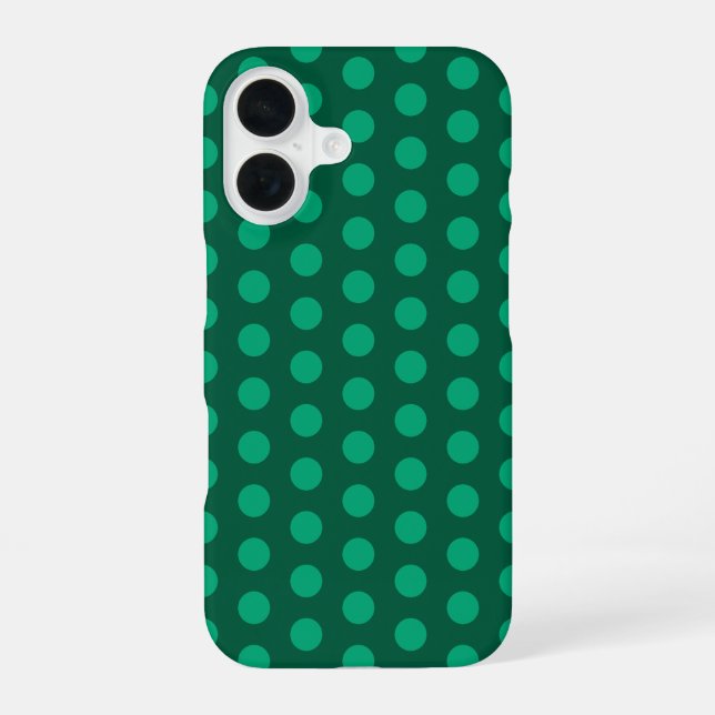 Emerald Green Polka Dots iPhone Case (Back)