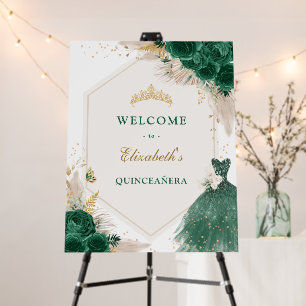 Emerald Green Princess Quinceanera Mis Quince Anos Foam Board