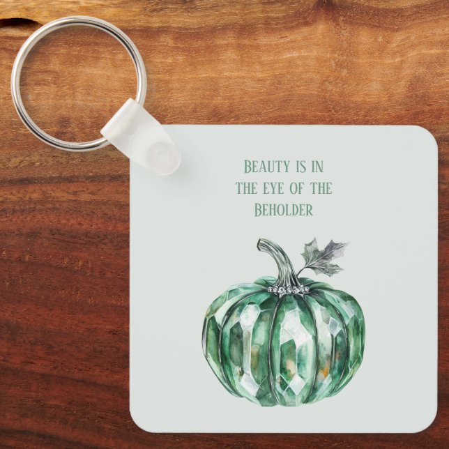 Emerald Green Pumpkin Keychain (Front)