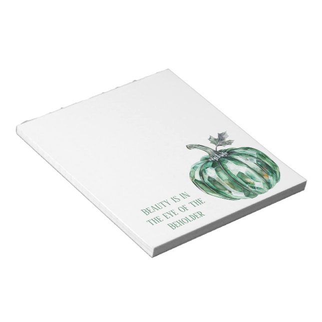 Emerald Green Pumpkin Notepad (Angled)