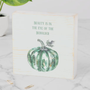 Emerald Green Pumpkin Wooden Box Sign
