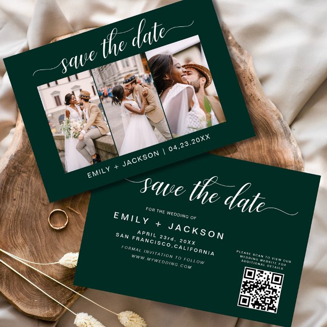 Emerald Green QR Code - Save the Date 3 Photo (Creator Uploaded)