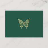 Emerald Green Quinceanera Crown Princess RSVP  Enclosure Card (Back)