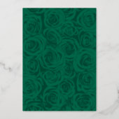 Emerald Green Quinceañera Elegant Butterfly Foil Invitation (Back)