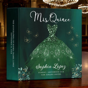 Emerald Green Quinceanera Photo Album and Planner 3 Ring Binder