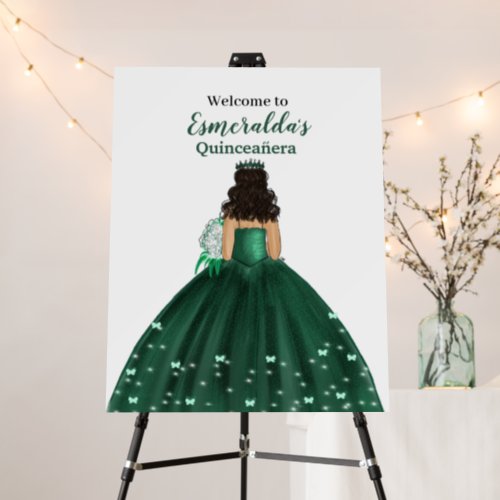 Emerald Green Quinceaera Welcome Foam Board