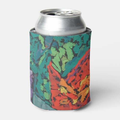 Emerald Green Rain Forest beautiful abstract Can Cooler