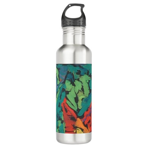 Emerald Green Rain Forest beautiful abstract Stainless Steel Water Bottle
