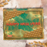 Emerald Green Red Gold 12 Chinese Zodiac Signs Calendar<br><div class="desc">Do you like the Chinese zodiac, do you celebrate the Lunar New Year, and are you looking for a fun and unique gift for your loved ones this Lunar New Year? Take a look at our Emerald Green Red Gold 12 Chinese Zodiac Signs Calendar! This calendar features stunning artwork of...</div>