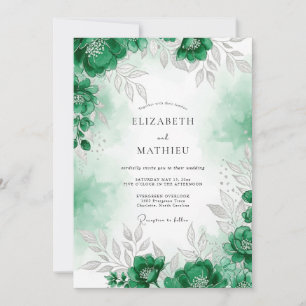 Emerald Green Refined Forest Wedding Invitation