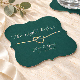 Emerald Green Rehearsal Dinner Coaster