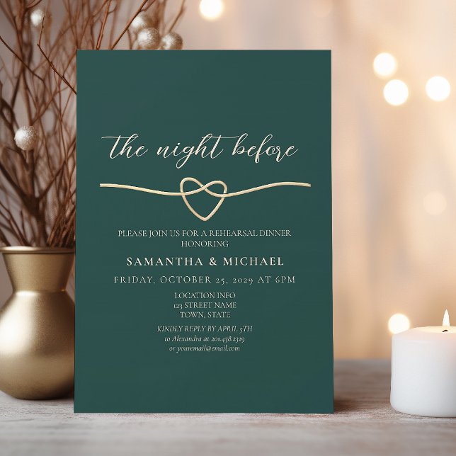 Emerald Green Rehearsal Dinner Invite (Creator Uploaded)