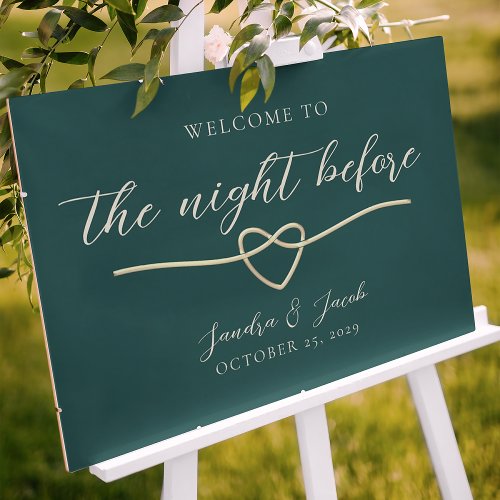 Emerald Green Rehearsal Dinner Welcome Poster