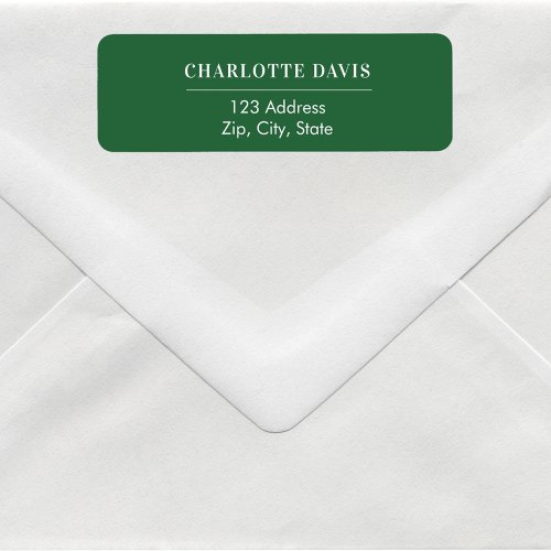 Emerald green return address  label