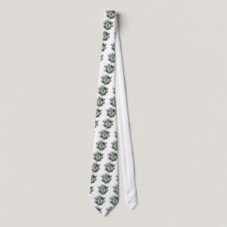 Emerald Green Ribbon And Wings Liver Cancer Neck Tie
