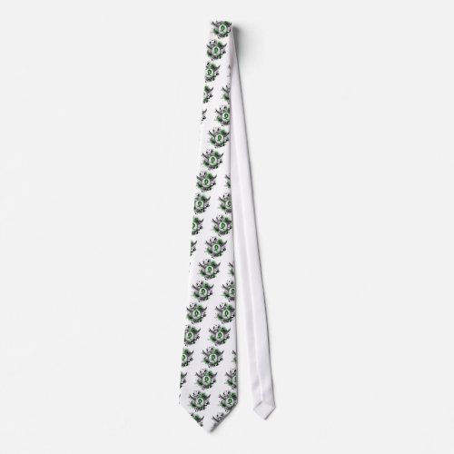 Emerald Green Ribbon And Wings Liver Cancer Neck Tie