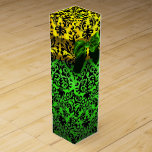 EMERALD GREEN RIBBON,BLACK GOLD ART NOUVEAU DAMASK WINE GIFT BOX<br><div class="desc">Elegant gold yellow gift box with vibrant 3D emerald gemstone , classy, unique Art Nouveau damask, easily customizable with your text for wedding wine , nuptial gift, sweet 16 , baby showers, bridal showers, quinceanera birthday parties, Bat Mitzvah, romantic engagement showers, Christmas, holiday , office , family reunions , new...</div>