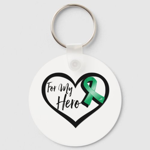 Emerald Green Ribbon For My Hero Keychain