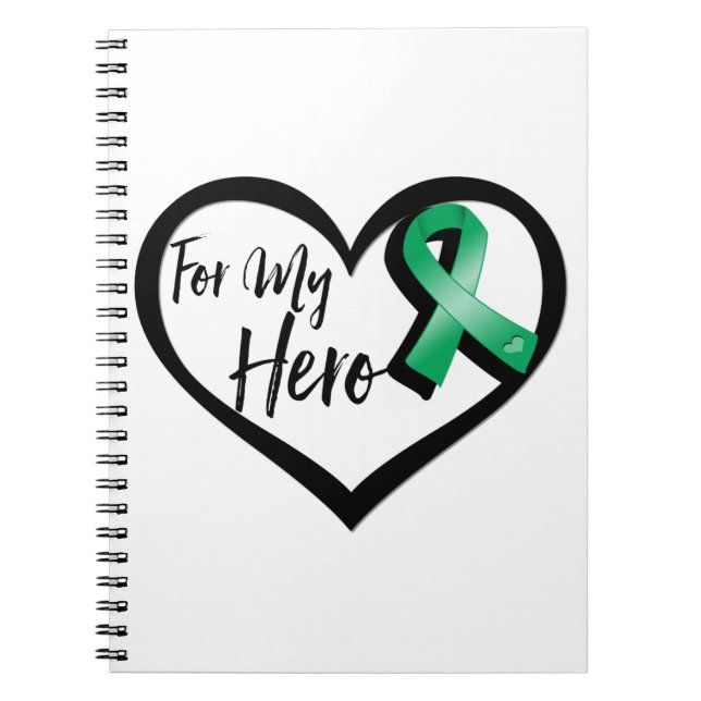 Emerald Green Ribbon For My Hero Notebook (Front)