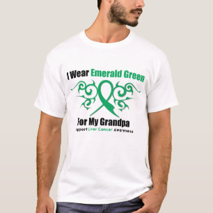 Emerald Green Ribbon (Grandpa) - Liver Cancer T-Shirt
