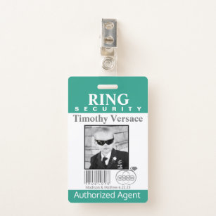 Emerald Green Ring Bearer Security Badge