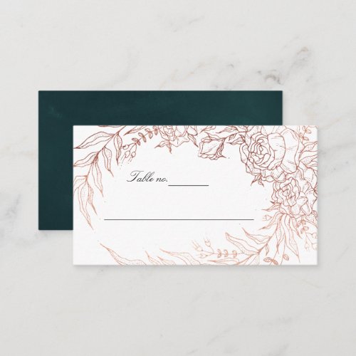  Emerald Green Rose Gold Flower Wreath Wedding Place Card