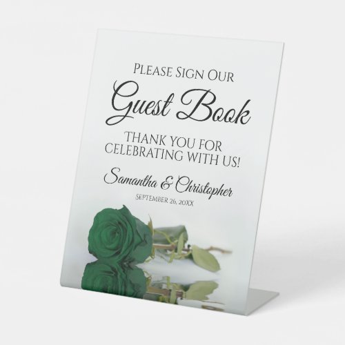 Emerald Green Rose Please Sign Our Guest Book
