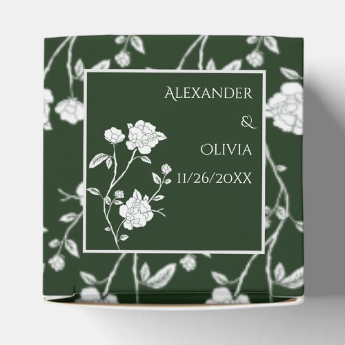 Emerald Green Rose Wedding Favor Box