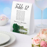 Emerald Green Rose Wedding Table Number w/ Names Paper Table Tent<br><div class="desc">These tent table number signs are not only beautiful, they even include a list of names for the guests at each table, making it easy for your guests to find their seat at your wedding reception. The design is both elegant and romantic featuring a single emerald green colored rose lying...</div>