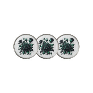 Emerald Green Roses Golf Ball Marker