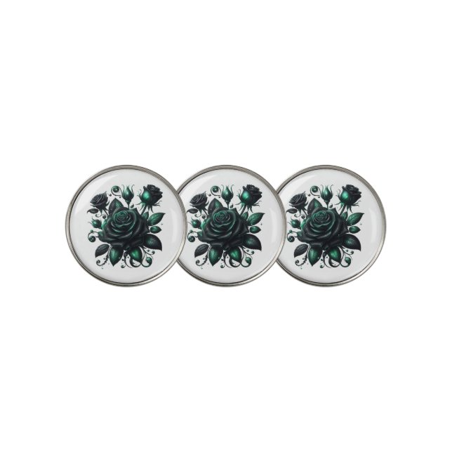Emerald Green Roses  Golf Ball Marker (3 Up)