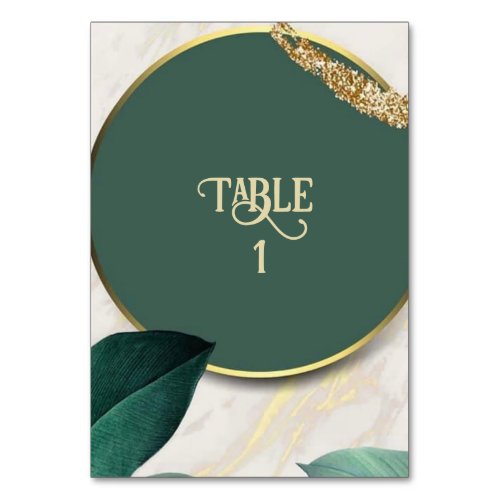 Emerald Green round wedding Table Number