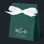 Emerald Green Rustic Boho Modern Monogram Wedding Favor Boxes<br><div class="desc">Emerald Green Rustic Boho Modern Monogram Wedding Favor Boxes</div>